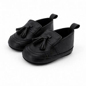Unbranded Baby Boys Black Tassel Moccasin Loafer Soft Sole Crib Shoes Pre-Walker
